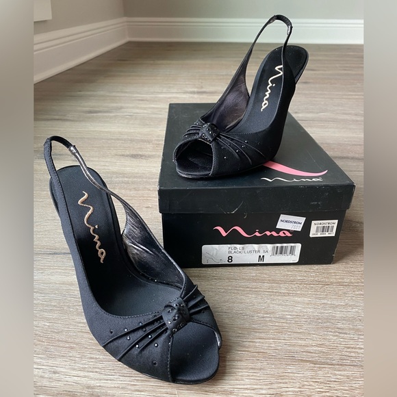 Nina Vintage Black Satin Heels from mid 1990’s
Size 8M - Picture 10 of 10